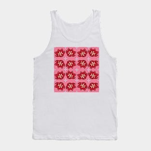 Chintzy floral repeat pattern in pink, chintzy red florals Tank Top